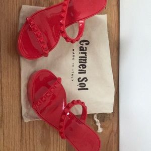 Red Carmen Sol Made in Italy Wedges